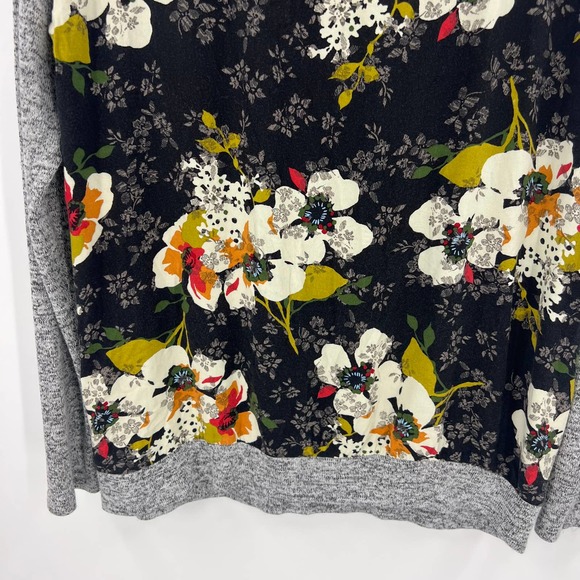 Kut From The Kloth Gray Black Floral Scoop Neckline Y2K Blouse Top Women's Large - Picture 4 of 7
